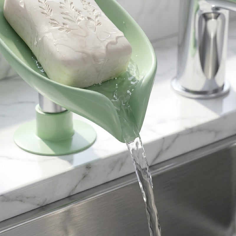 Leaf Shape Soap Box Waterproof Plastic Drain Holder For Bathroom And Shower Multi Pack