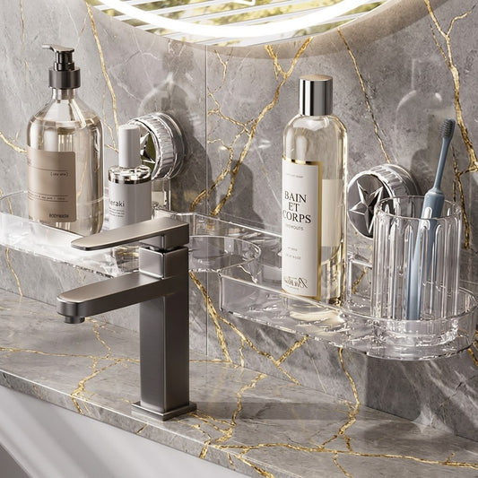 Luxury Acrylic Suction Bathroom Shelf & Organizer