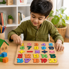 Kids Wooden Number & Math Puzzle Board – 1 to 20 Learning & Counting Toy