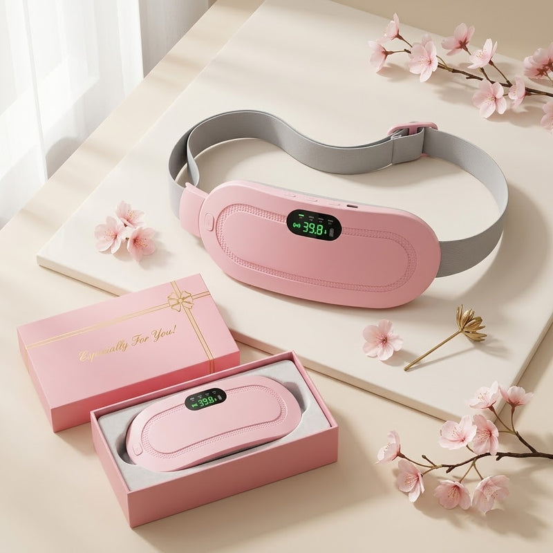 : Portable Menstrual Cramp Relief Heating Belt with Digital Display