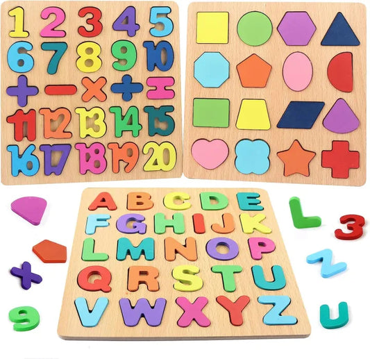 Wooden Alphabet & Number Matching Puzzle Board