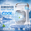 Portable Mini Air Cooler & Humidifier Fan - 3 Speed Ice Cool Air Conditioner Fan with 5 Spray Mists, LED Light & USB Cable