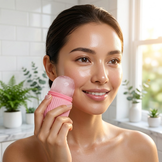 GlowUp™ Silicone Ice Facial Roller – Contour & De-puff Massager
