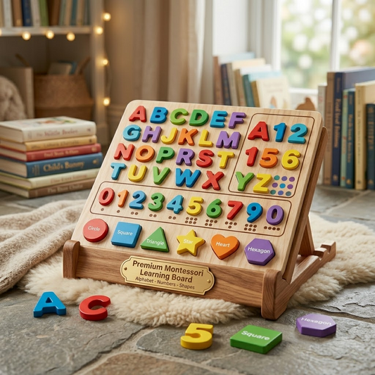 Wooden Alphabet & Number Matching Puzzle Board